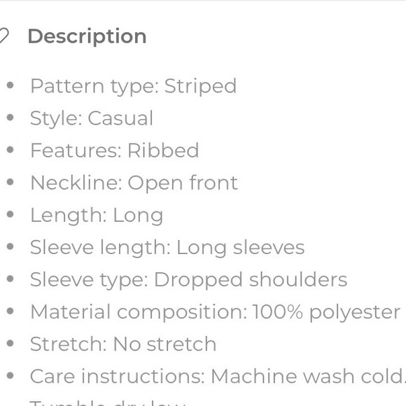 CHARMING CHARLIE Striped Dropped Shoulder Cardigan - Picture 6 of 8